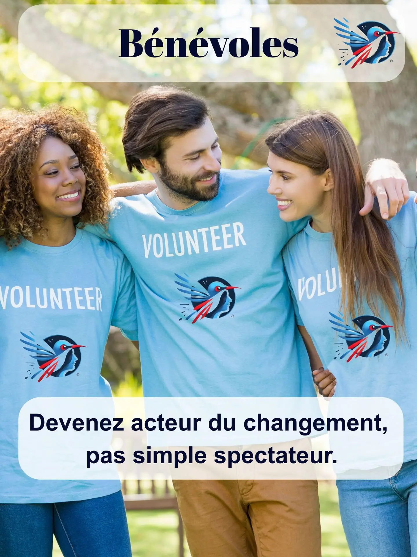 affiche pour offre pour devenir bénévoles